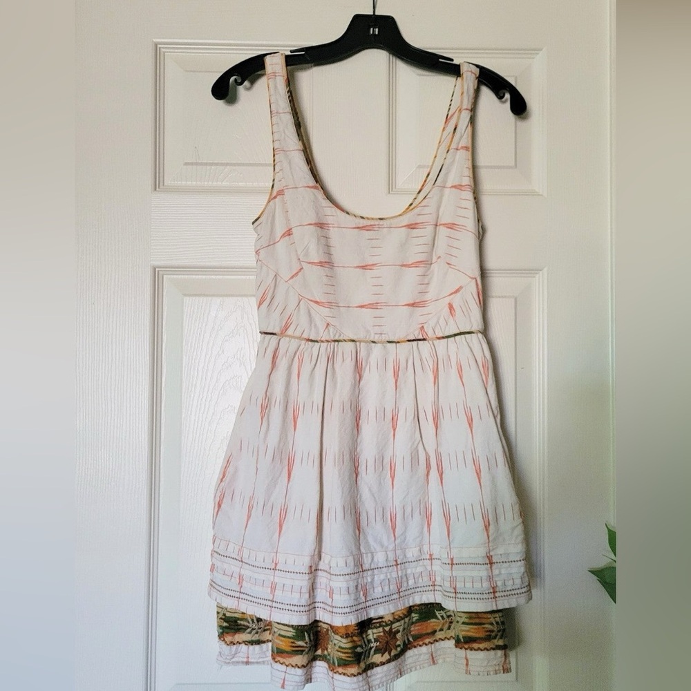 Free People White and Red Mini Dress